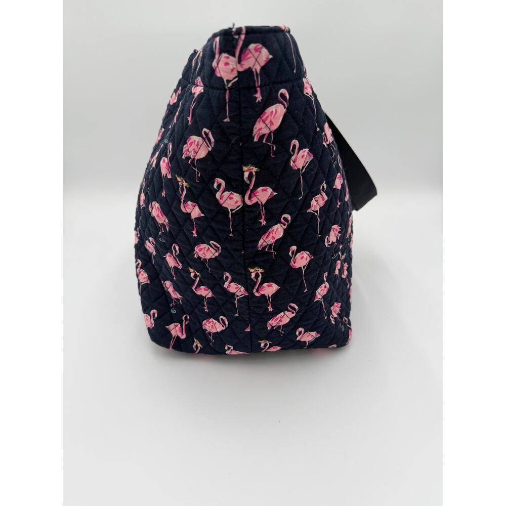 Vera Bradley Flamingo Tote Bag Blue Pink Quilted Beach Travel Preppy Large - Picture 4 of 8